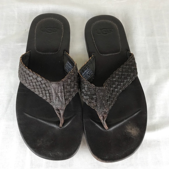 UGG Other - Ugg MENS 10 Woven Leather Sandals Flip Flops